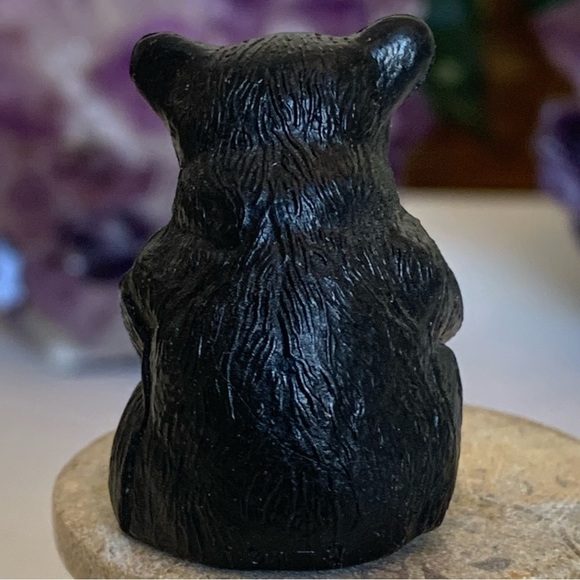 Vintage Black Forest Bear W Yellow Eyes Plastic Figure Toy JC Hong Kong 1 3/8" - Picture 5 of 11